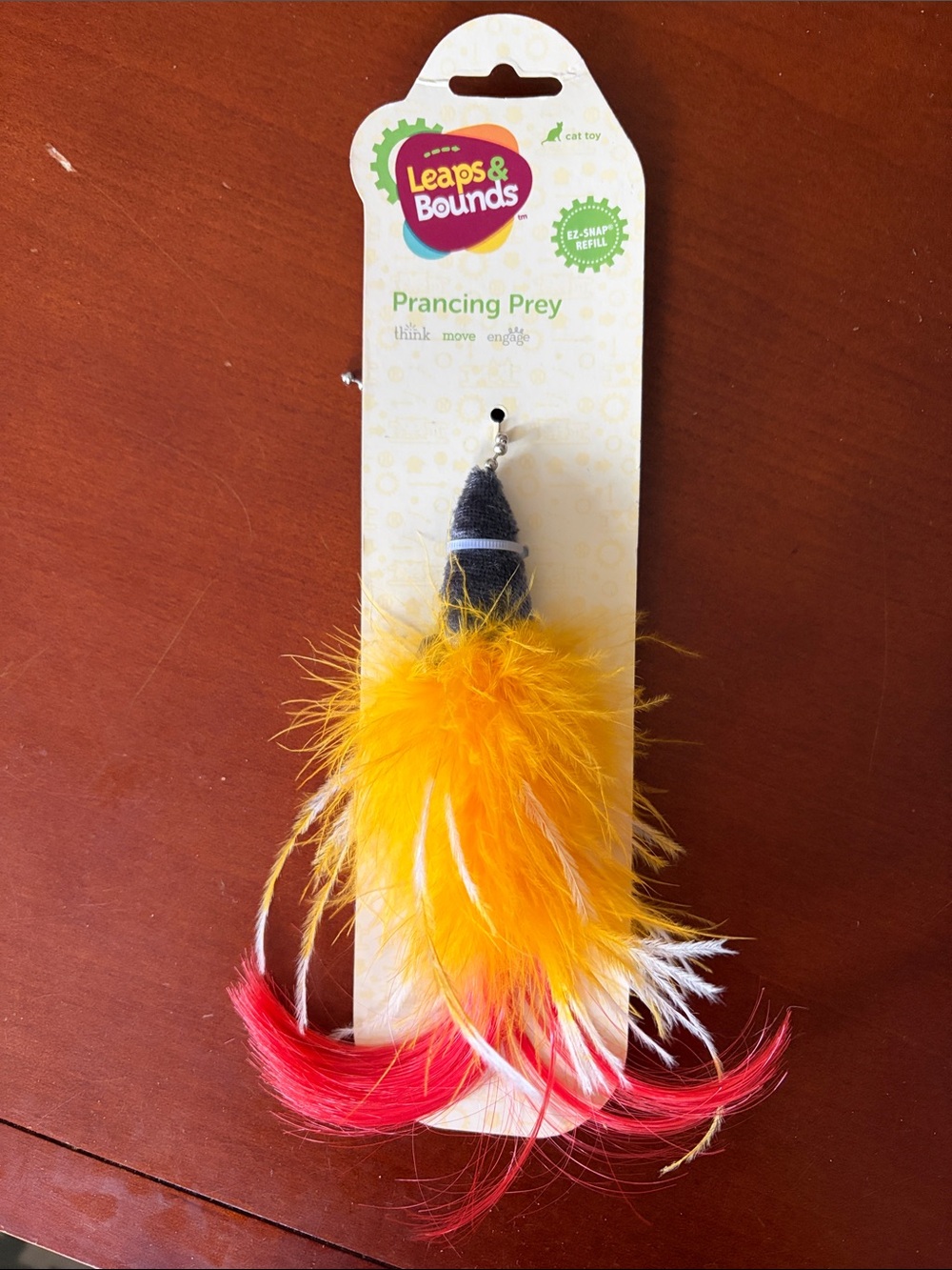 Leaps & Bounds Feather Cat Teaser Toy - Pink, Yellow, White